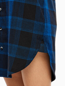 Buy 여성 플란넬 파자마 롱슬리브 나이트 셔츠 in color BLACK FLANNEL