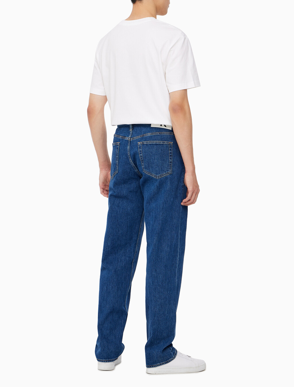 Buy 남성 90's 스트레이트핏 미드블루 데님 in color MID BLUE BACK EMBRO