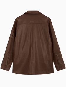 Buy 여성 폭스 레더 셔츠 in color Red brown