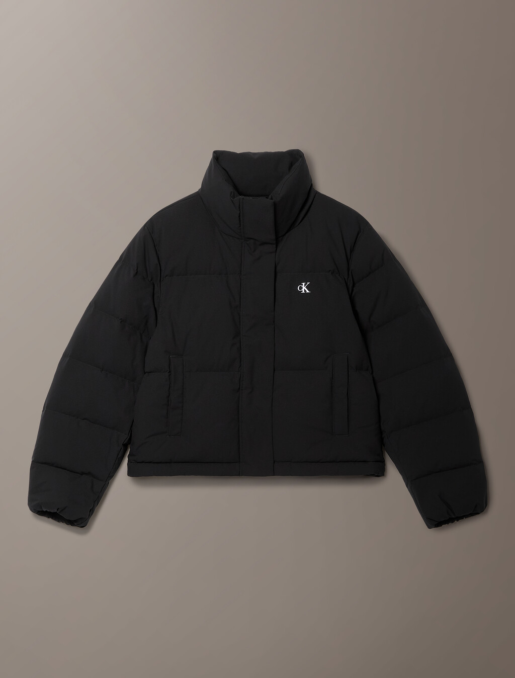 Buy 여성 스탠드 카라 다운 푸퍼 자켓 in color BLACK