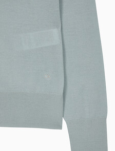 Buy 여성 롱슬리브 테크 메리노 울 가디건 in color KHAKI GREY