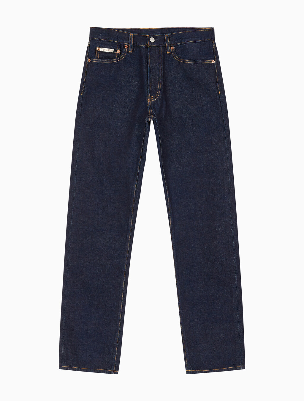 Buy 남성 스탠다드 스트레이트핏 다크블루 데님 in color CK RAW SELVEDGE