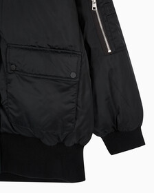 Buy 여성 아카이브 오버사이즈 후디 보머 패딩 in color CK BLACK