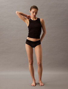 Buy 여성 CK 로고 레이스 트림 힙스터 in color BLACK