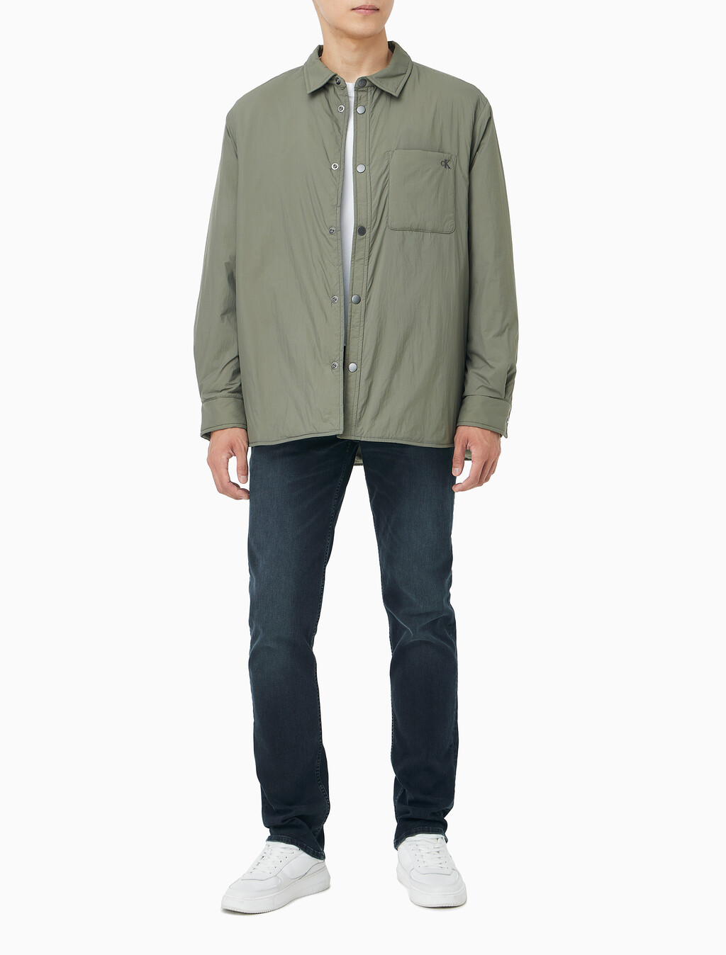 Buy 남성 패디드 셔츠 자켓 in color Kaki