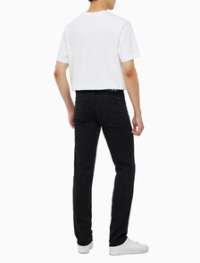 Buy 남성 바디핏 기모 블랙 데님 in color WASHED BLACK LOGO LACE
