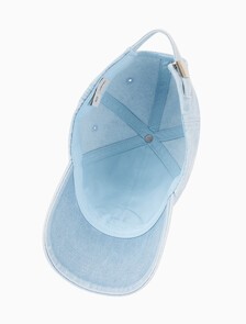 Buy 남녀공용 CKJ 모노그램 데님 베이스볼 캡 in color LIGHT BLUE