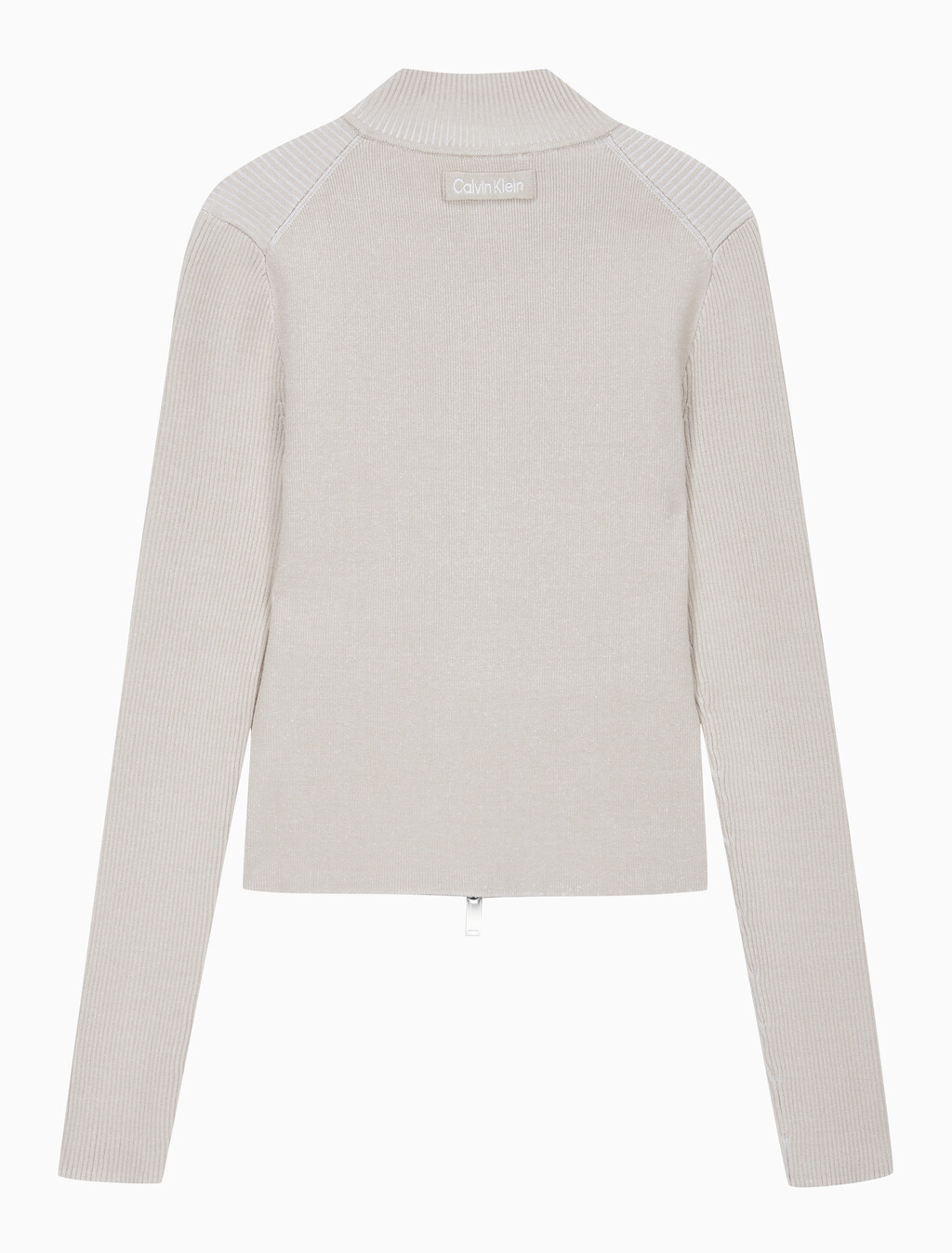 Buy 여성 L/S 풀 집업 스웨터 in color White