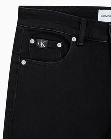 Buy 남성 바디핏 기모 블랙 데님 in color WASHED BLACK LOGO LACE