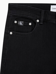 Buy 남성 바디핏 기모 블랙 데님 in color WASHED BLACK LOGO LACE