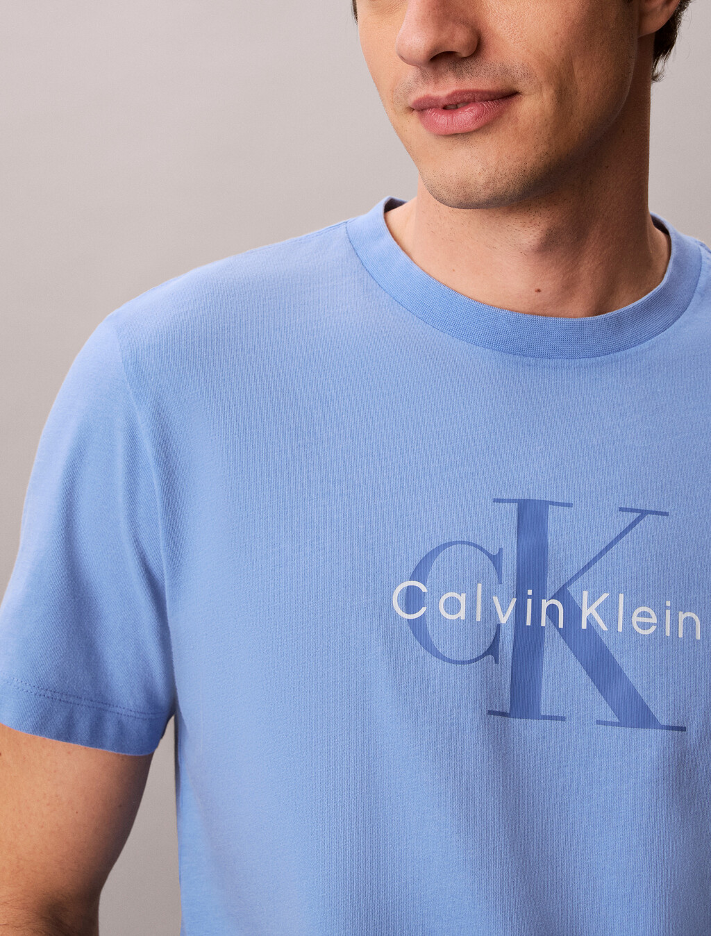 Buy 애시드 워시 모노로고 그래픽 티 in color Blue