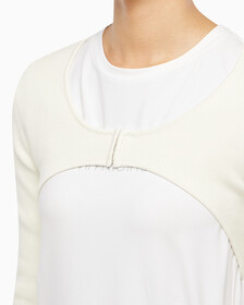 Buy 여성 마이크로 가디건 in color WHITE