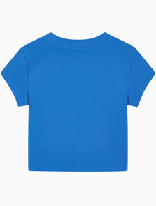 Buy 여성 모노그램 베이비 반팔 티셔츠 in color FRENCH BLUE
