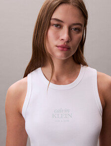 Buy 여성 베이비립 로고 크루 탱크 in color BRIGHT WHITE