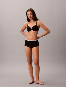 Buy 여성 모던로고 미드라이즈 보이쇼츠 in color Back Print