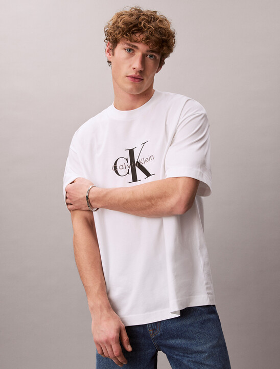 오버핏 모노그램 로고 반팔 티셔츠