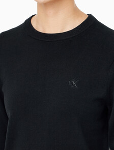 Buy 여성 크루넥 파인 스웨터 in color CK BLACK