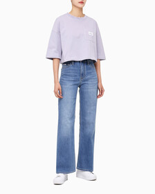 Buy 여성 패션 오버핏 크롭티 in color LAVENDER