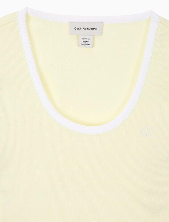 여성 베이비립 스쿱 컷아웃 탑