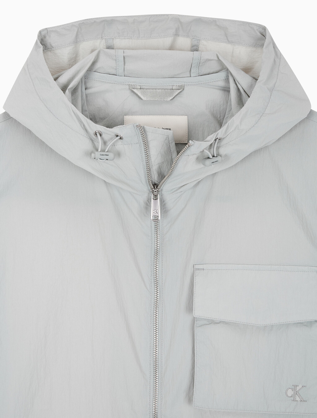 Buy 남성 릴렉스핏 라이트 후드 나일론 집업 자켓 in color PURITAN GRAY