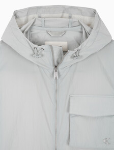 Buy 남성 릴렉스핏 라이트 후드 나일론 집업 자켓 in color PURITAN GRAY