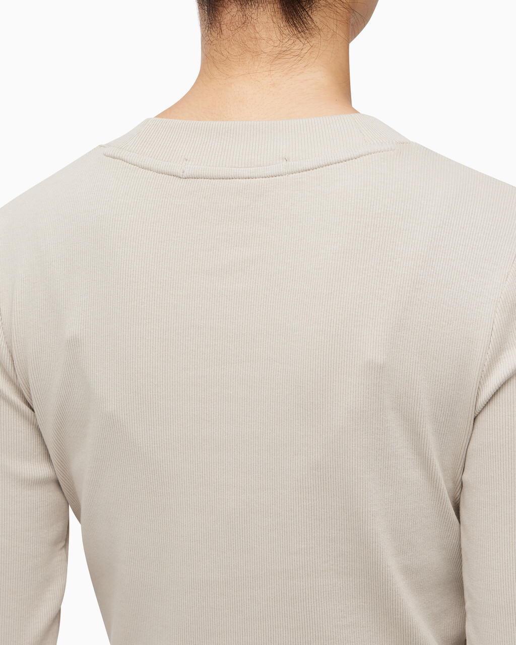 Buy 여성 롱슬리브 모노그램 베이비 티 in color BEIGE