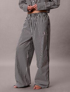 Buy 여성 코튼 포플린 팬츠 in color PENNY STRIPE+BLACK