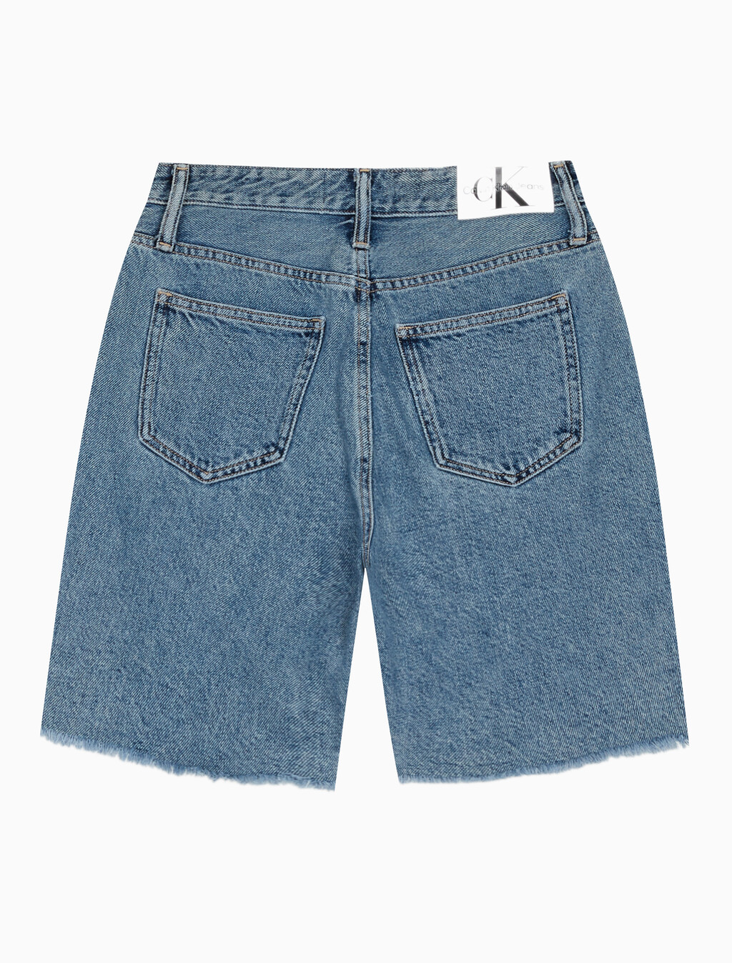 Buy 여성 맘핏 미드블루 데님 쇼츠 in color MID BLUE BACK EMBRO