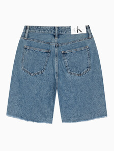 Buy 여성 맘핏 미드블루 데님 쇼츠 in color MID BLUE BACK EMBRO