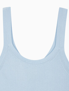 Buy 여성 비스코스 립 탱크 in color HALOGEN BLUE
