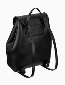 Buy 여성 엠보스드 로고 플랩 백팩 in color Black/Toasted Coconut