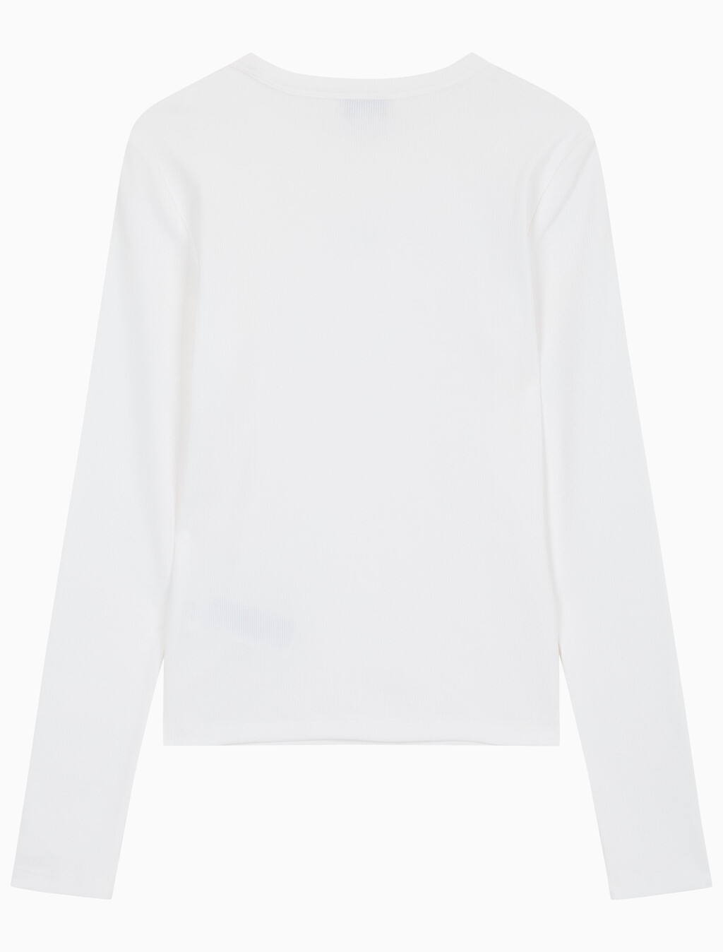 Buy 여성 우븐라벨 크루넥 롱슬리브 탑 in color BRILLIANT WHITE