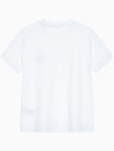 Buy 여성 레귤러핏 스몰 모노그램 로고 반팔 티셔츠  in color BRIGHT WHITE