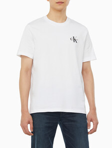 Buy 남성 레귤러핏 모노그램 로고 반팔 티셔츠 in color BRILLIANT WHITE