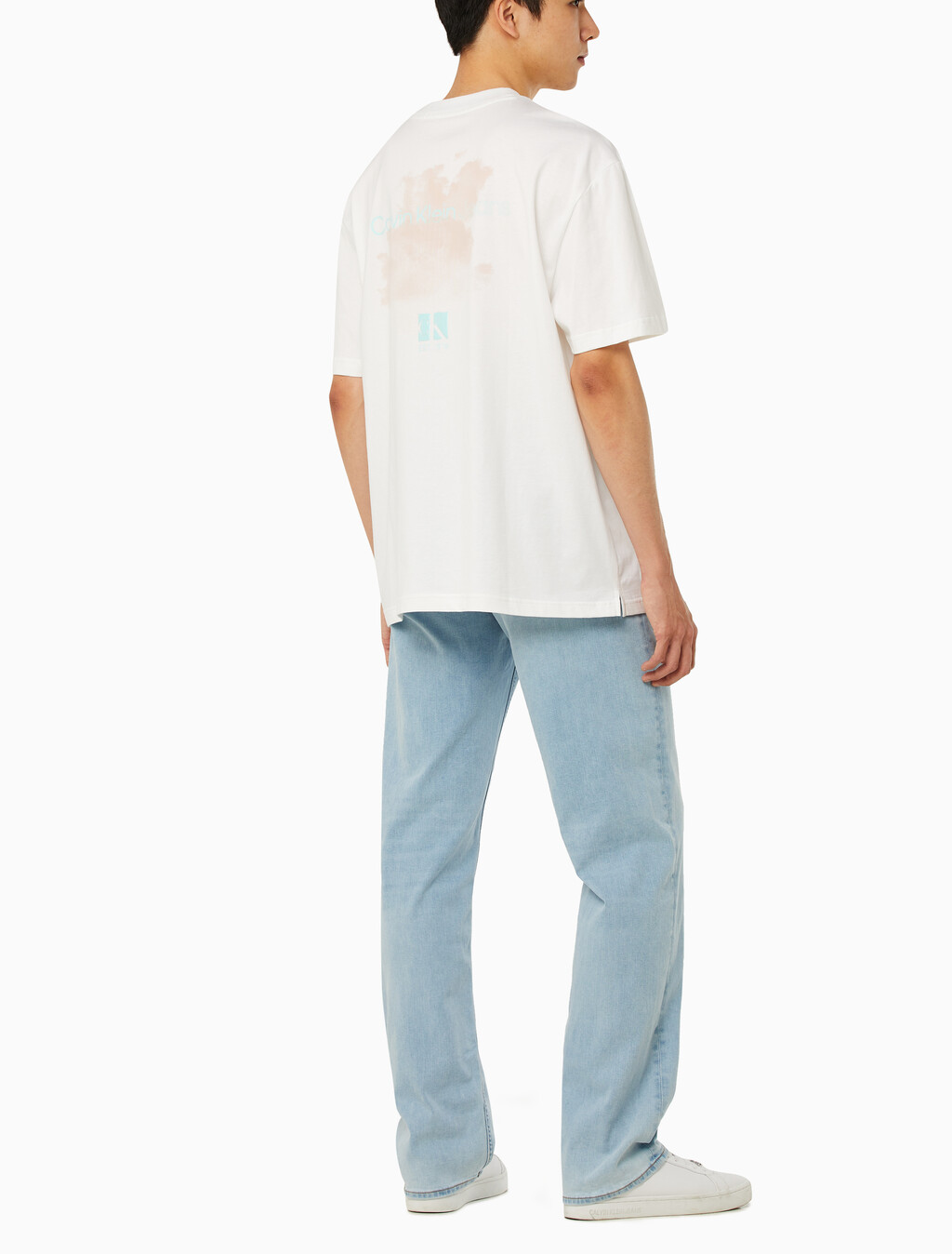 Buy 남녀공용 디퓨즈 그래픽 반팔 티셔츠 in color BRIGHT WHITE