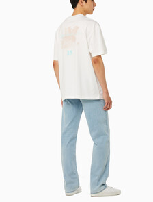 Buy 남녀공용 디퓨즈 그래픽 반팔 티셔츠 in color BRIGHT WHITE