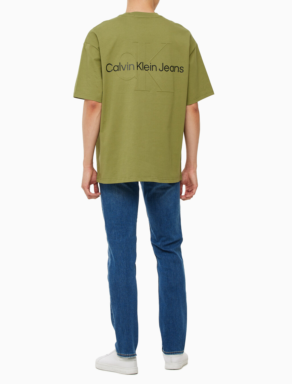 Buy 남녀공용 엠보싱 로고 반팔 티셔츠 in color KHAKI