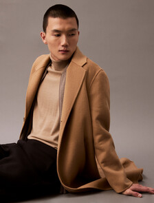Buy 남성 롱슬리브 울 오버코트 in color TIGERS EYE