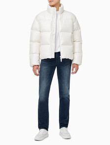 Buy 남녀공용 스탠드 카라 글로시 다운 푸퍼 자켓 in color WHITE