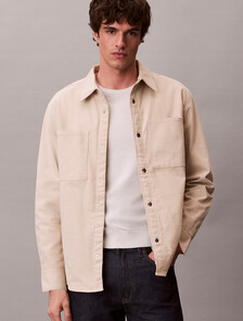 Buy 남성 메트 캔버스 릴랙스드 플란넬 라이닝 자켓 in color Beige