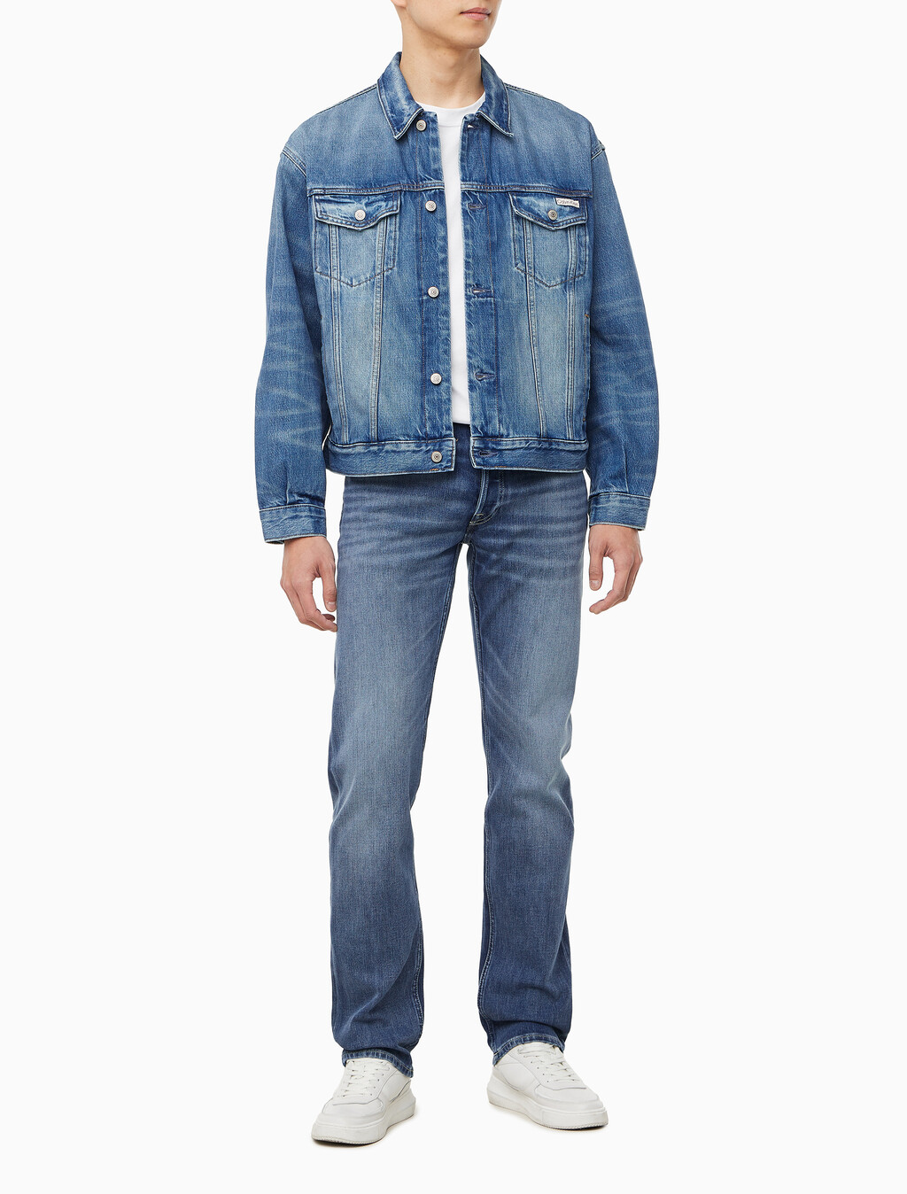 Buy 남성 레귤러핏 90's 미드블루 워시 데님 자켓 in color WASHED EMERALD