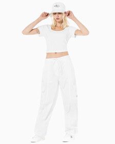 Buy 여성 소프트터치 화이트 카고 팬츠 in color BRIGHT WHITE