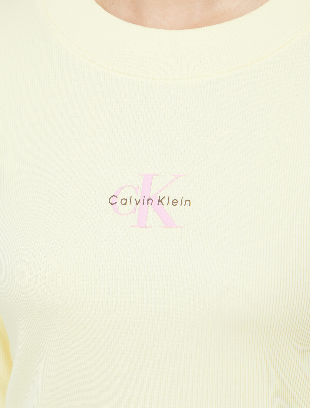 Buy 여성 L/S 모노그램 베이비 티셔츠 in color Light Yellow