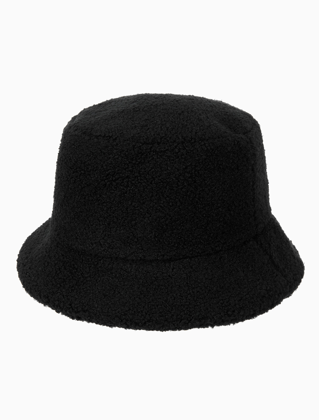 Buy 남녀공용  우븐 패치 로고 부클 버킷햇 in color BLACK