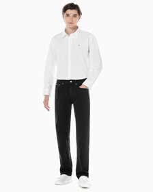 Buy 남성 블랙 90s 스트레이트핏 데님 in color WASHED BLACK LOGO LACE