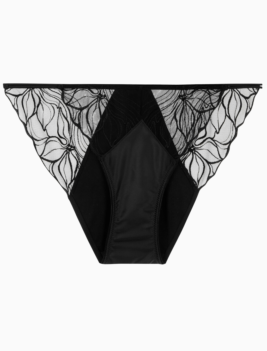 Buy 여성 CK 블랙 플로럴 레이스 AF 비키니 in color BLACK