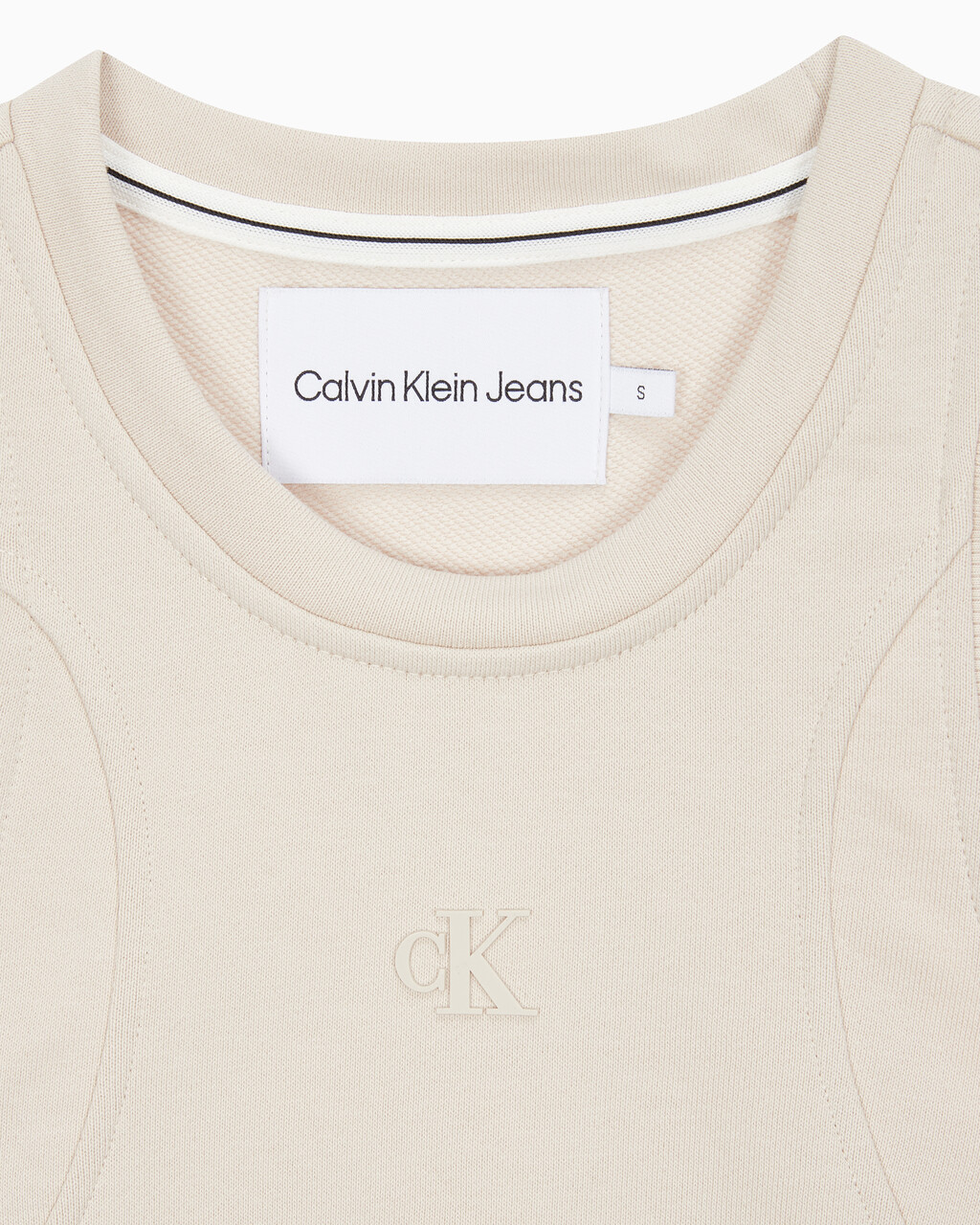 Buy 여성 리피트 크롭 로고 탱크 탑 in color CLASSIC BEIGE
