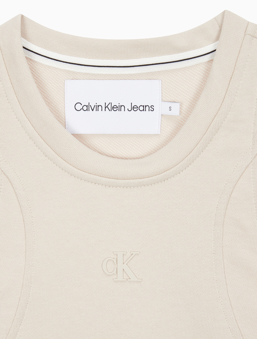 Buy 여성 리피트 크롭 로고 탱크 탑 in color CLASSIC BEIGE