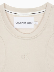 Buy 여성 리피트 크롭 로고 탱크 탑 in color CLASSIC BEIGE