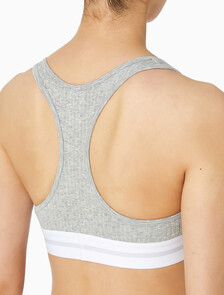 Buy 여성 코튼 모달 스트레치 립 AF 브라렛 in color GREY HEATHER